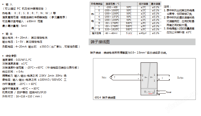 智能隔离温度e星平台网址（热电偶输入）(图2)